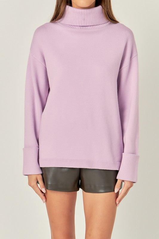 Lilac turtleneck sweater