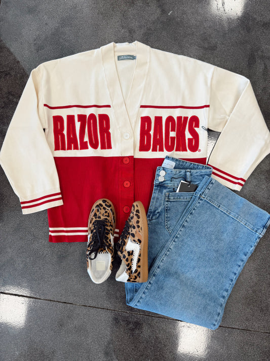 Arkansas Letterman cardigan