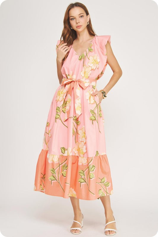 resort coral maxi dress