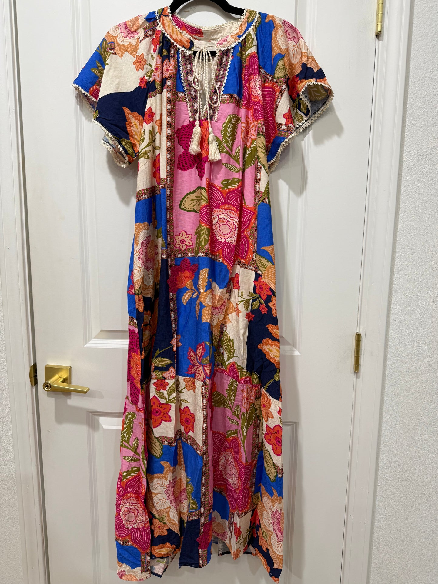 Blue mix midi dress