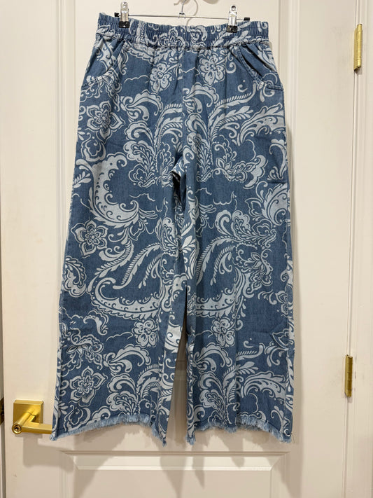 Light denim paisley denim