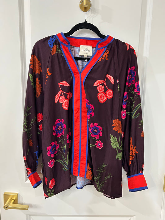 plum mix blouse