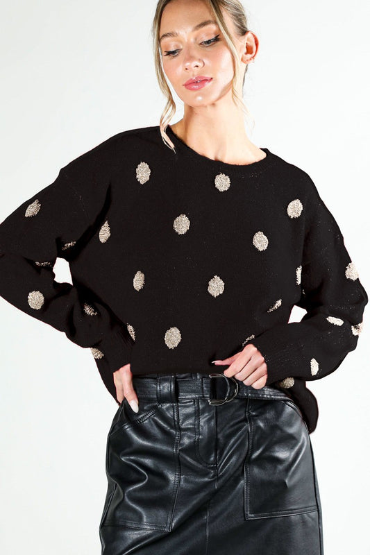 Gold dot detail sweater