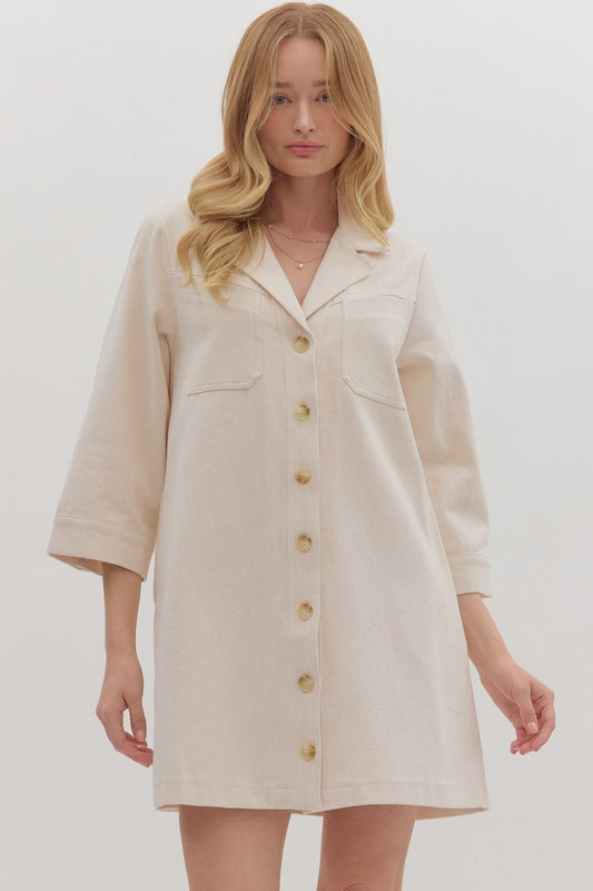 illa ivory denim mini dress