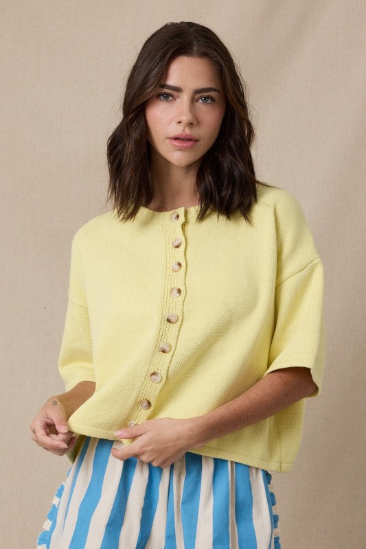 Lemon button sweater (2 colors)