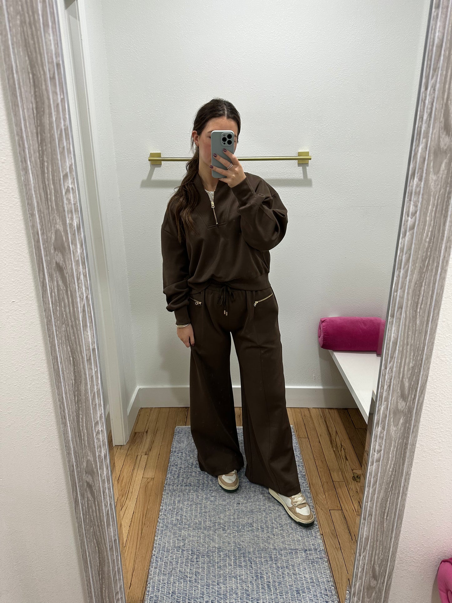 Brown Scuba Oversized pant set