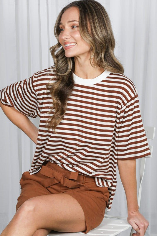 crew neck striped tee (3 colors)
