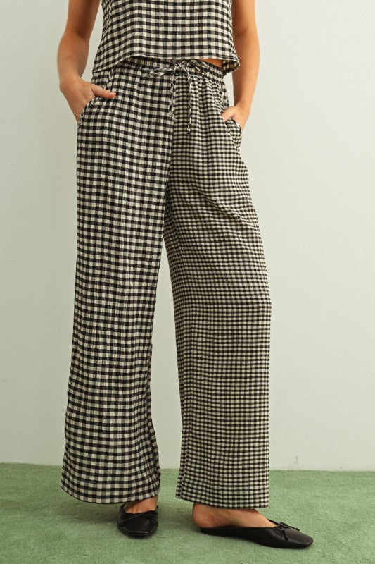 black/cream checkered pant