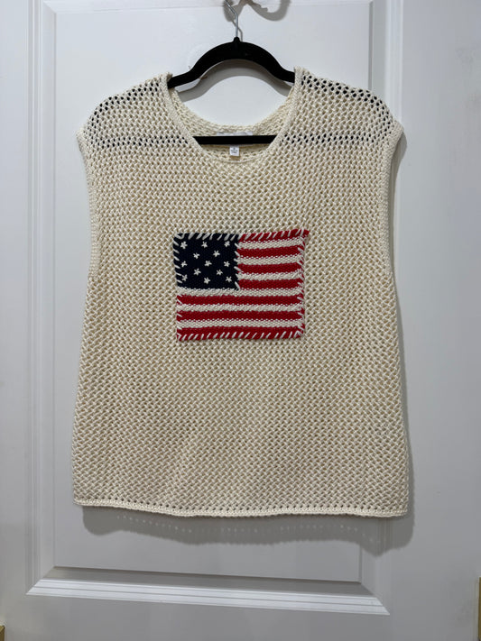 stars and stripes flag crochet top