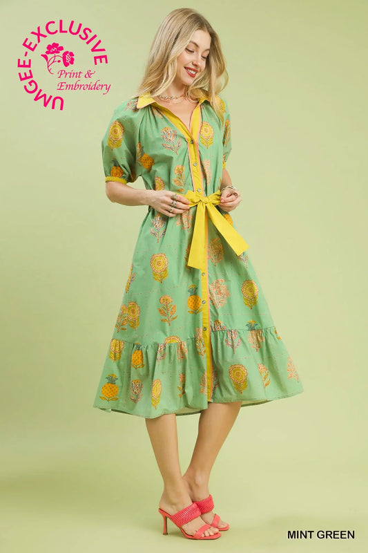 mint green yala midi dress