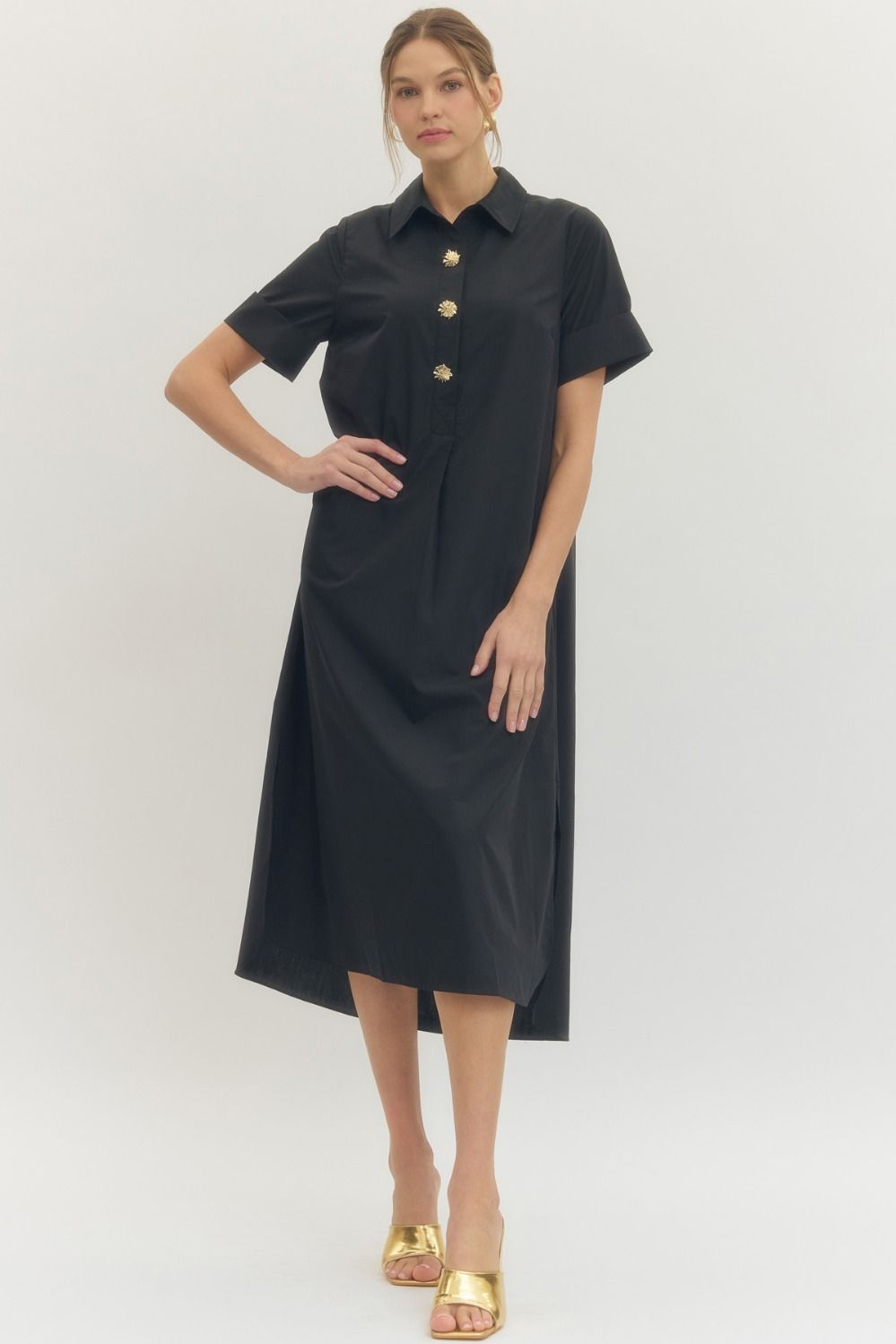 bailey black midi dress