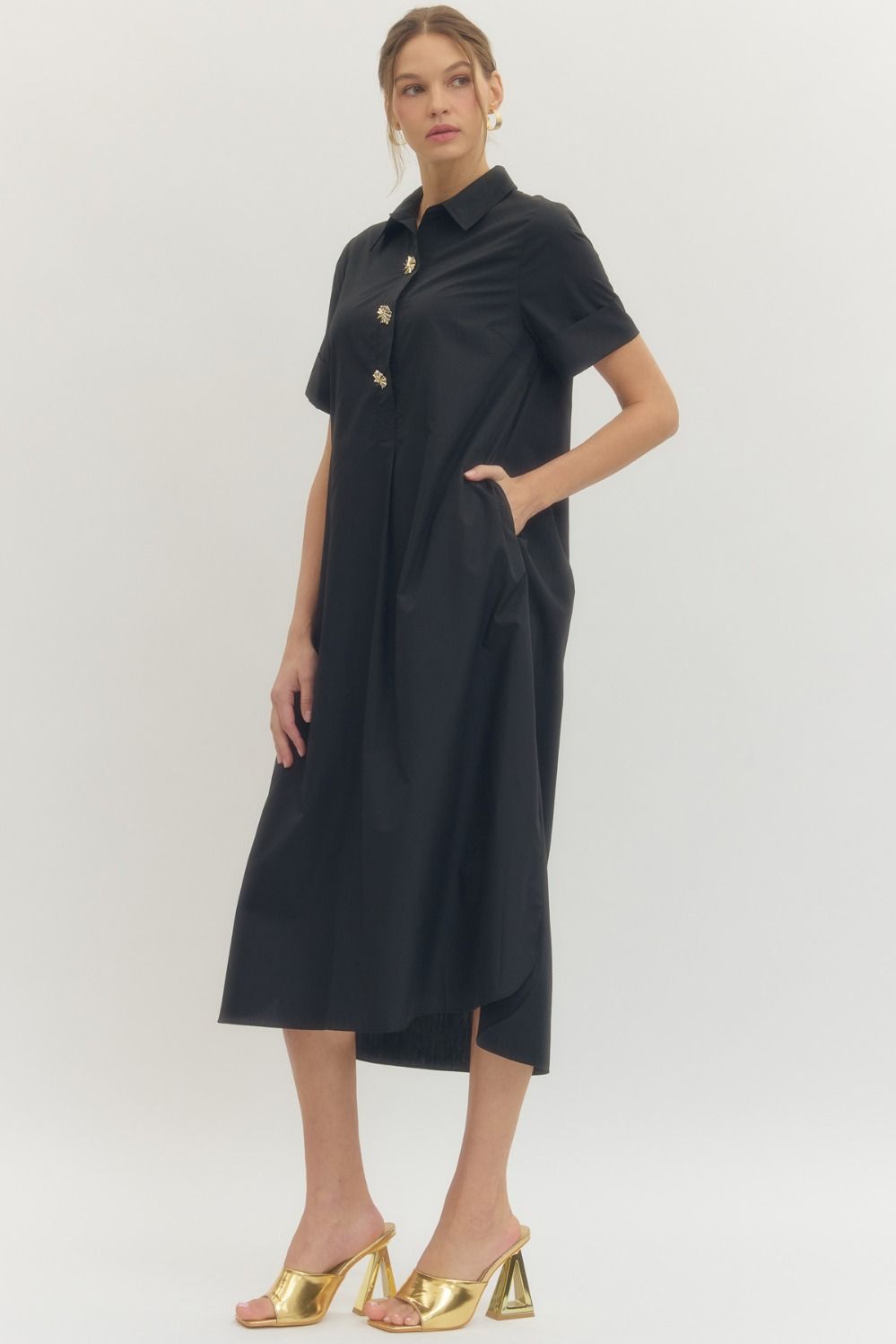 bailey black midi dress