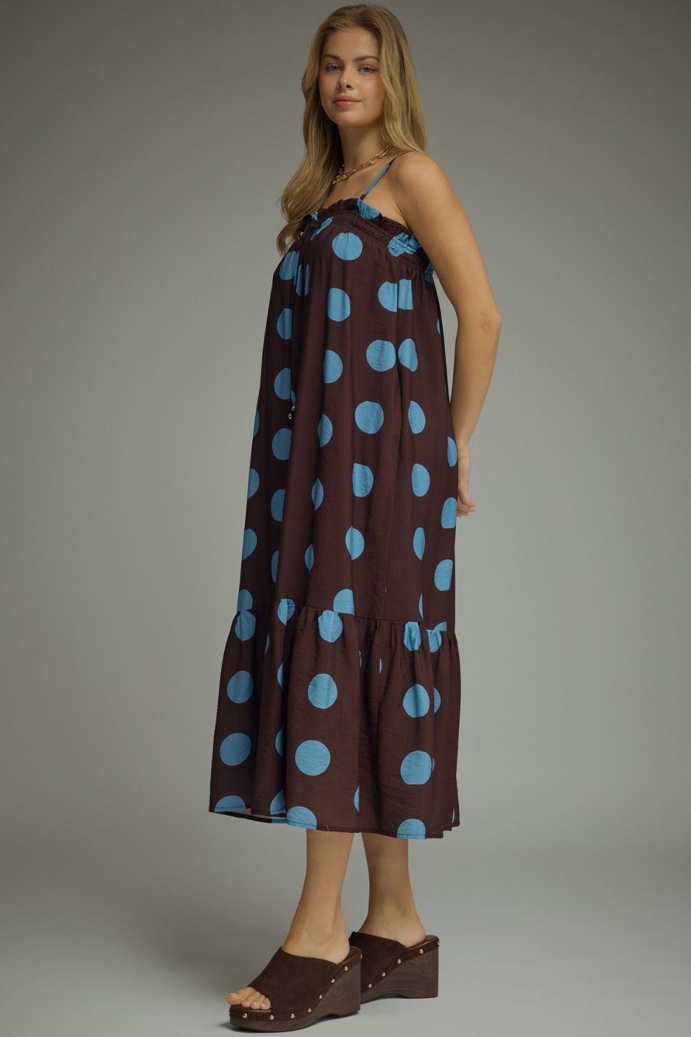 polka dot midi dress (2 colors)