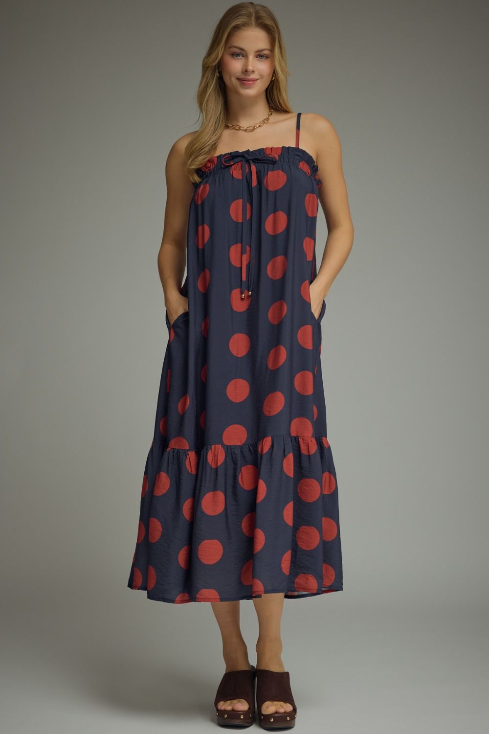 polka dot midi dress (2 colors)