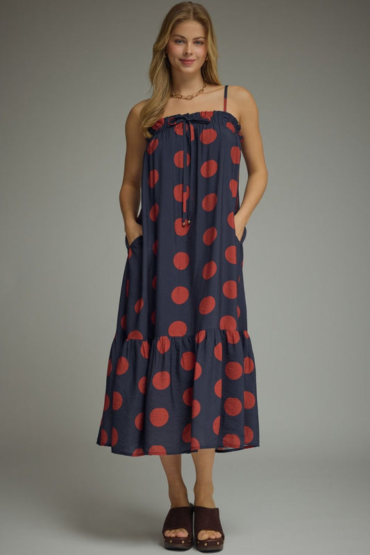 polka dot midi dress (2 colors)