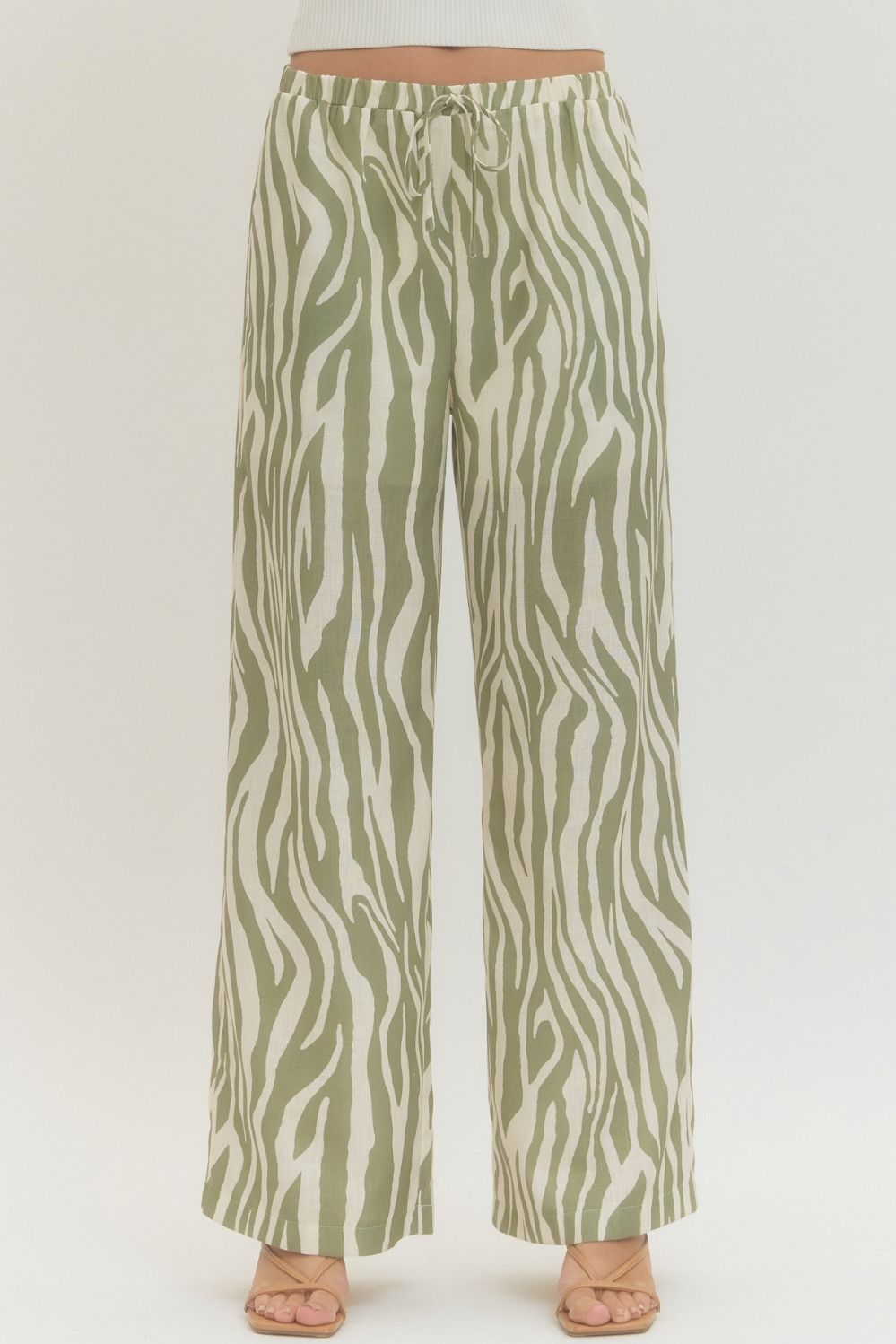 sage zebra draw string pant
