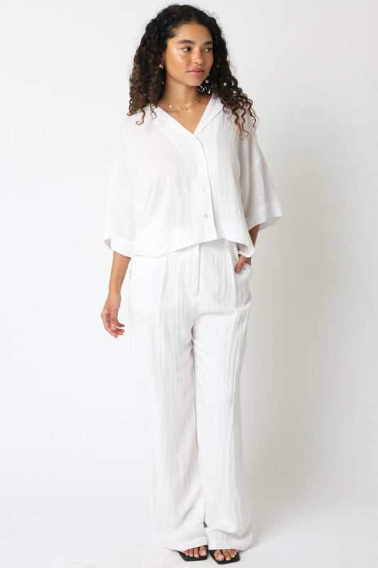 Sarah White Linen top