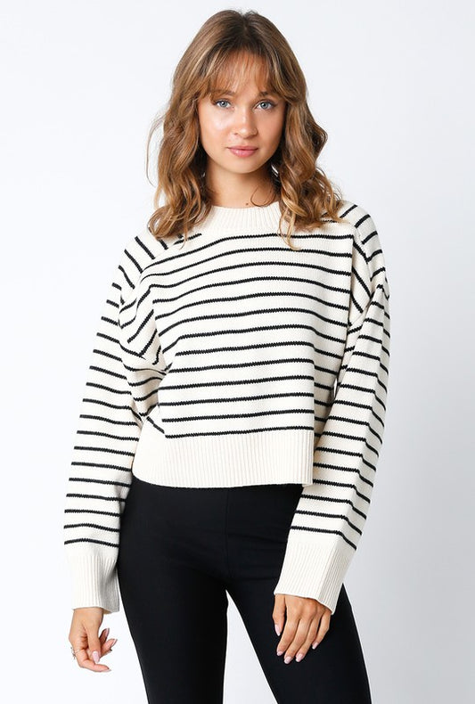 Jillian cream stripe sweater