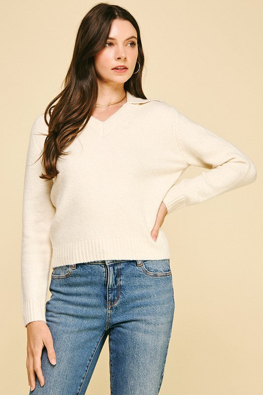 vneck collared so soft sweater (3 colors)