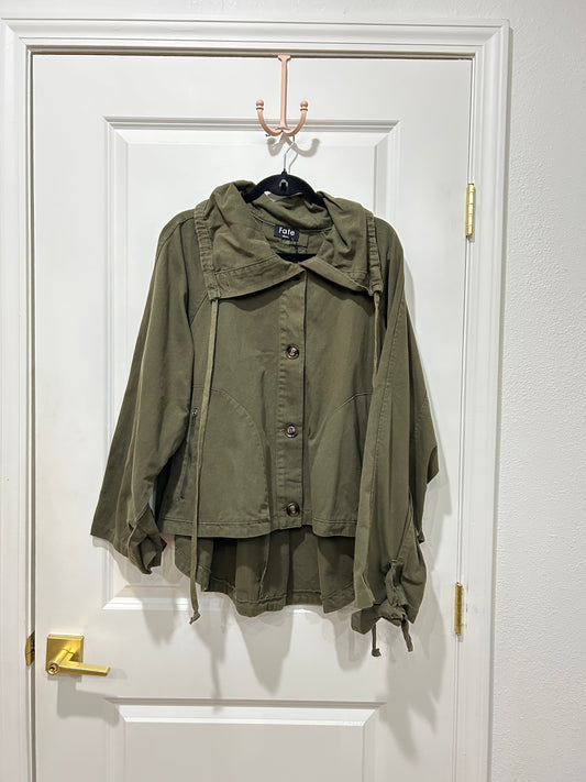 hemline olive washed jacket