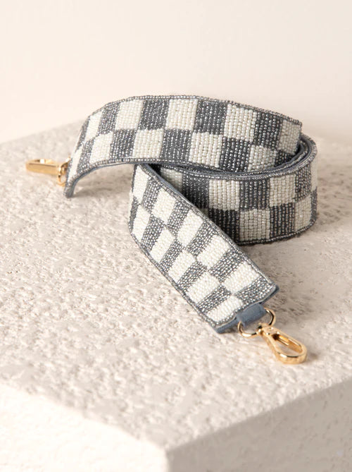 Silver Check Beaded Strap