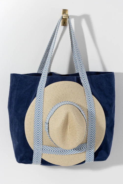 sol tote and hat, navy