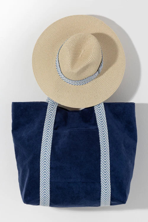 sol tote and hat, navy
