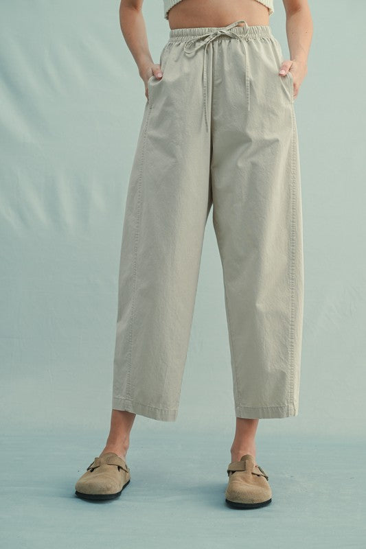 Light olive crop pant