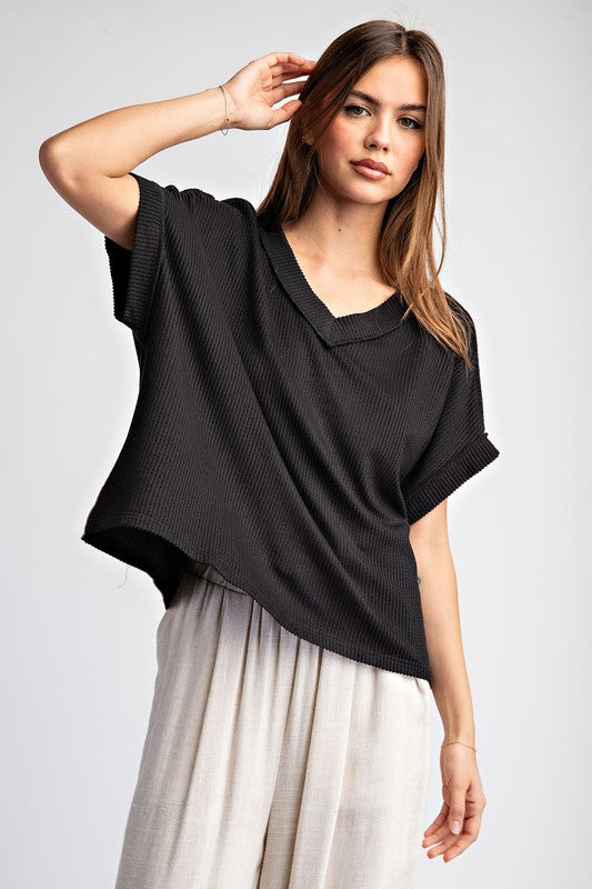 textured ever basic top (2 colors)