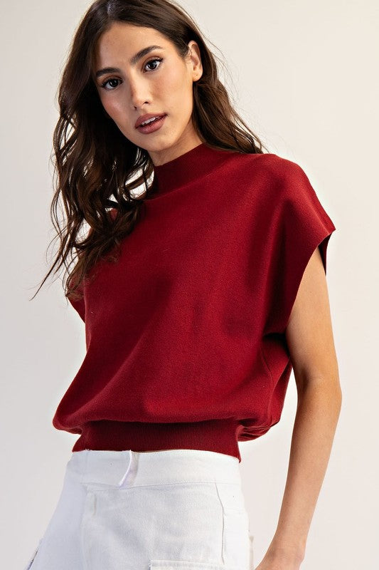 mock neck top (4 colors)