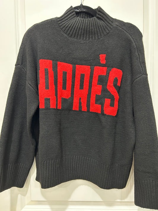 Apres Intarsia Hi Mock F. Logo Black / Mars Red