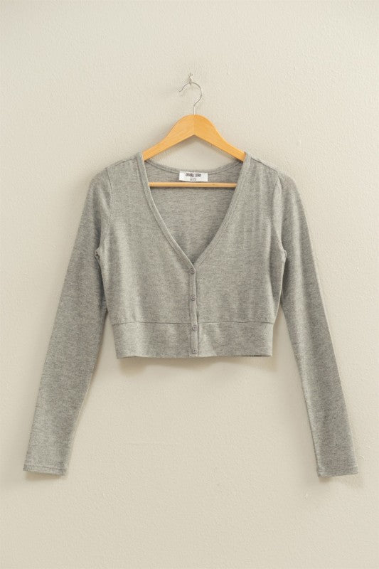 heather gray knit top