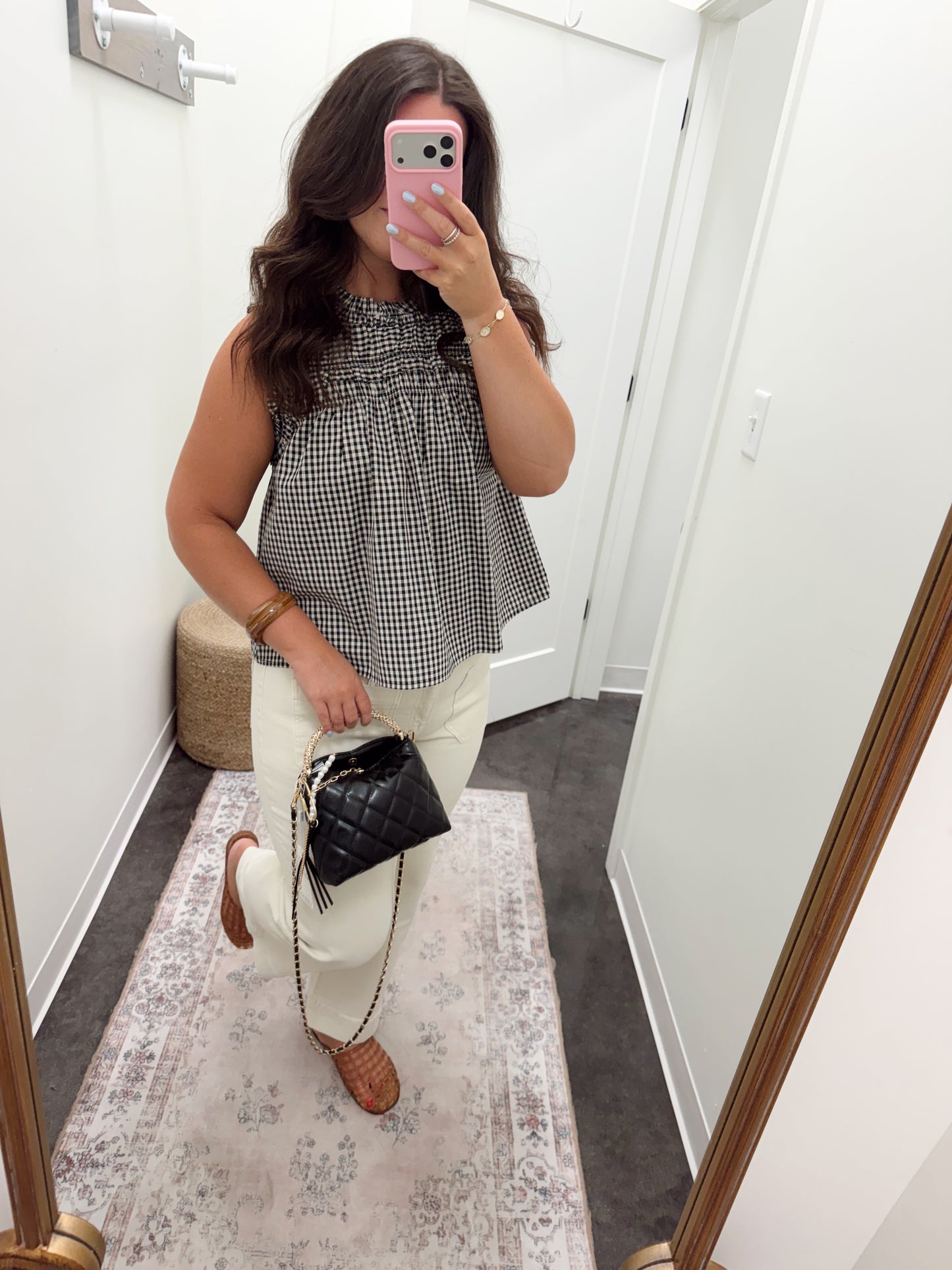 Gingham Ruffle Blouse (2 colors)
