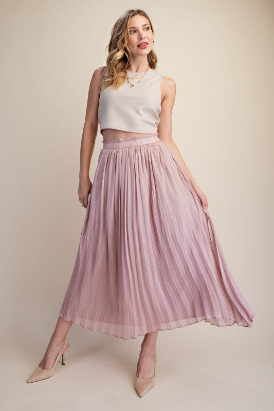 pleated maxi skirt (2 colors)