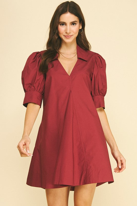 maroon mini dress