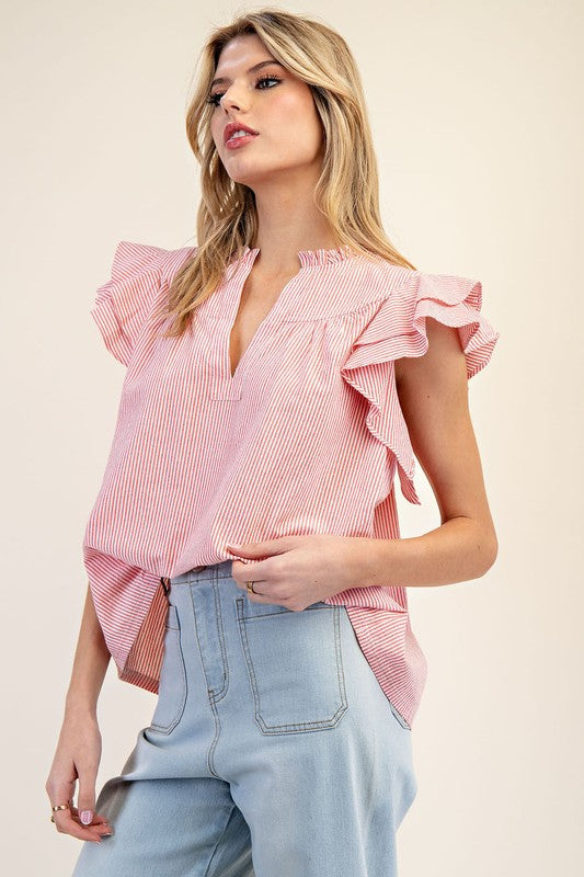 sophia stripe red top