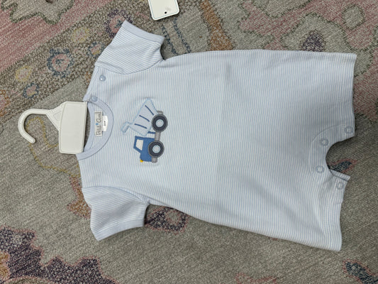 Dump truck baby boy onesie
