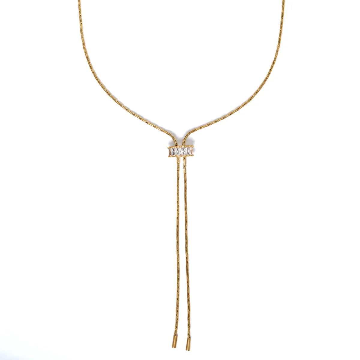 18k gold baguette lariat necklace BRENDA GRANDS