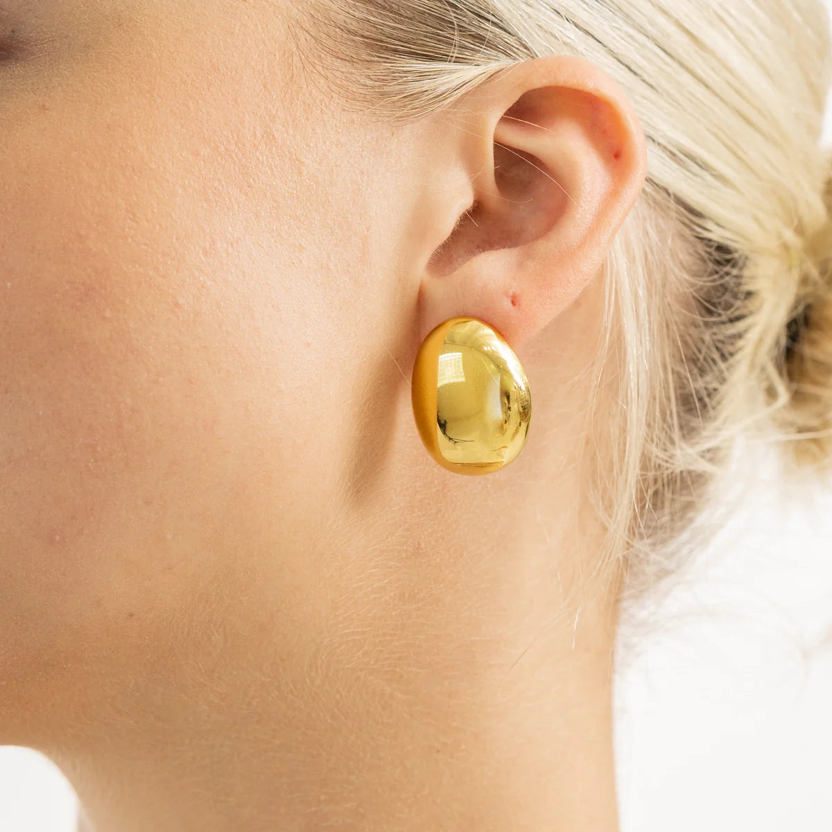 waterproof gold dome earrings BRENDA GRANDS