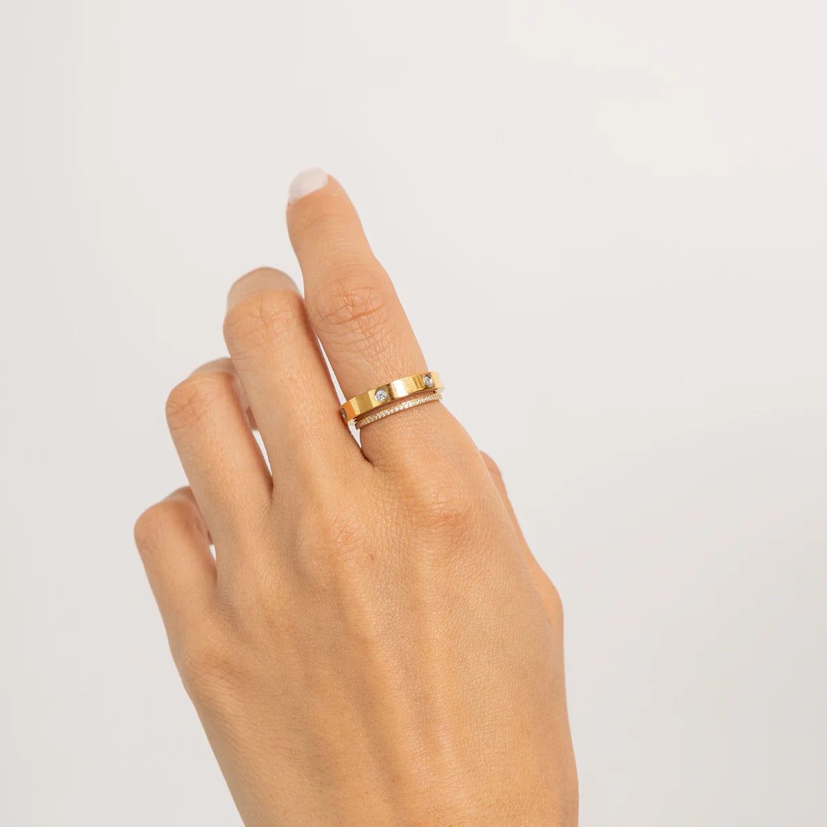 Waterproof Gold Diamond Ring Band BRENDA GRANDS