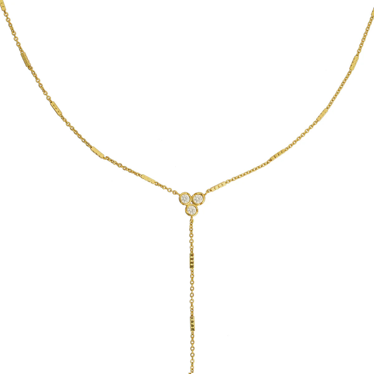 18k gold shiny lariat necklace BRENDA GRANDS