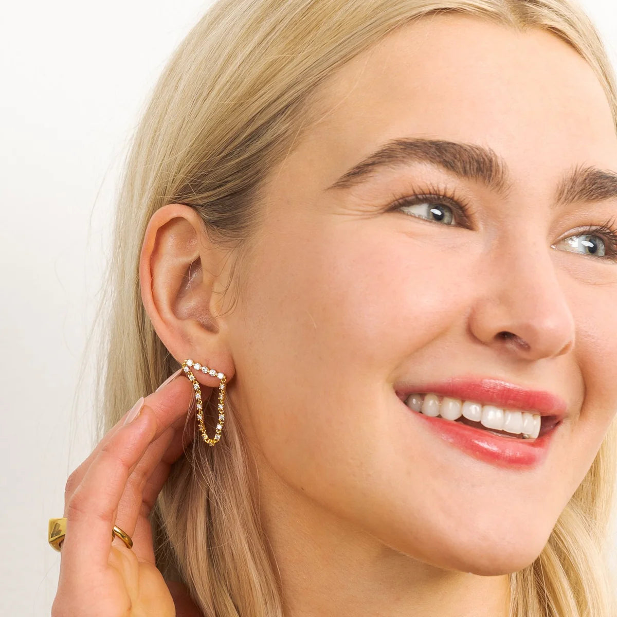 18k gold tennis drop earrings BRENDA GRANDS