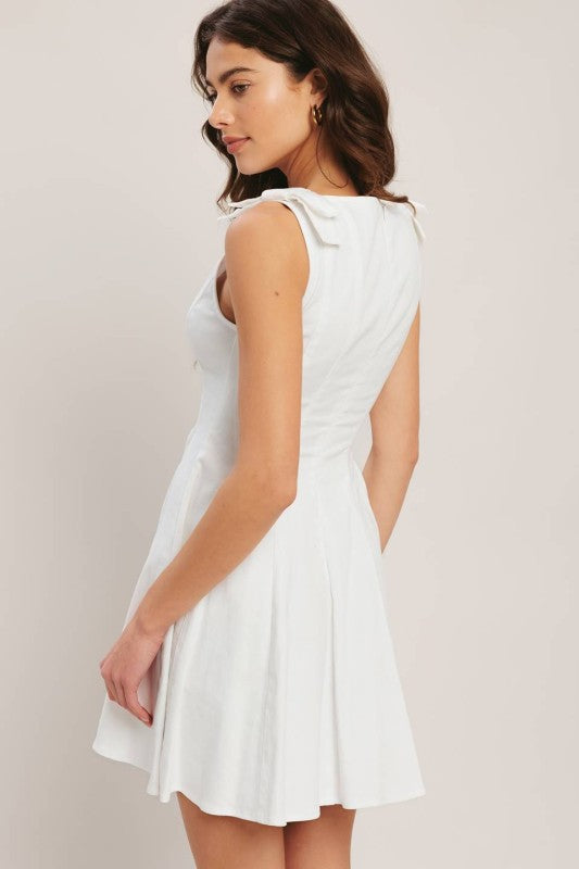 white denim mini dress