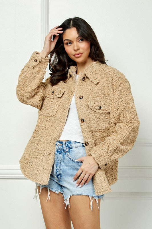 sherpa shacket (2 colors)