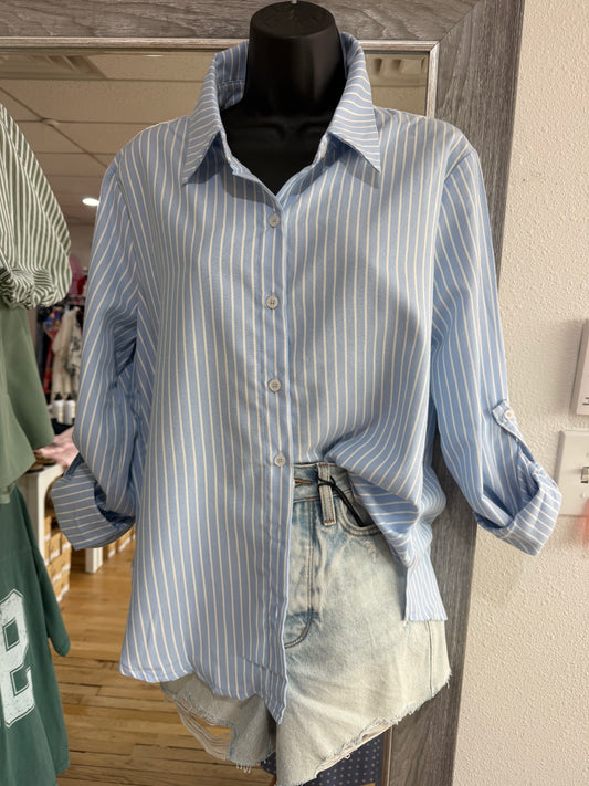 Striped button down shirt