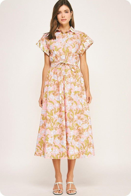 Multi floral Annie midi dress