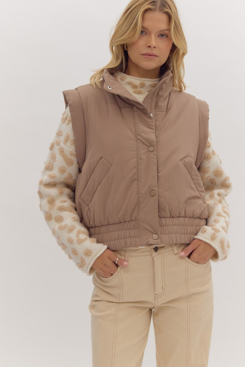 Mocha dream puffy vest