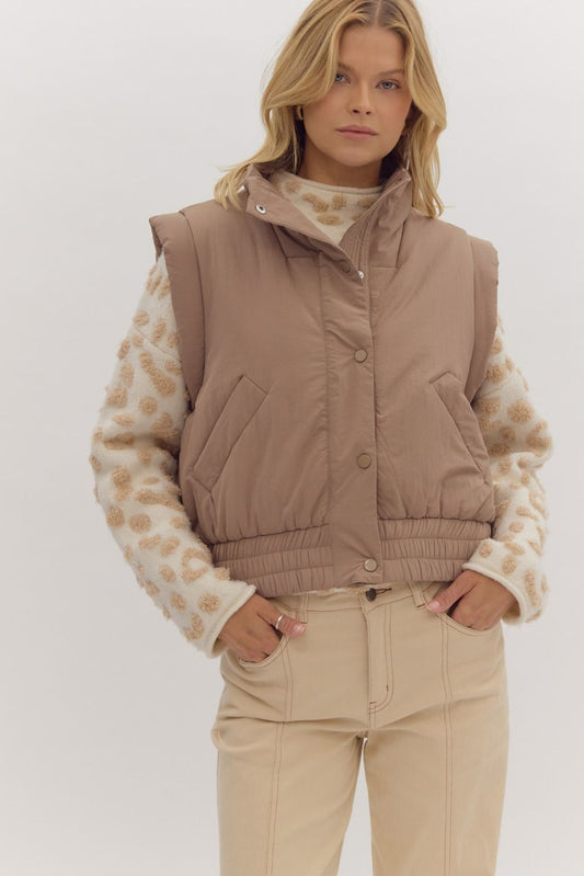 Mocha dream puffy vest