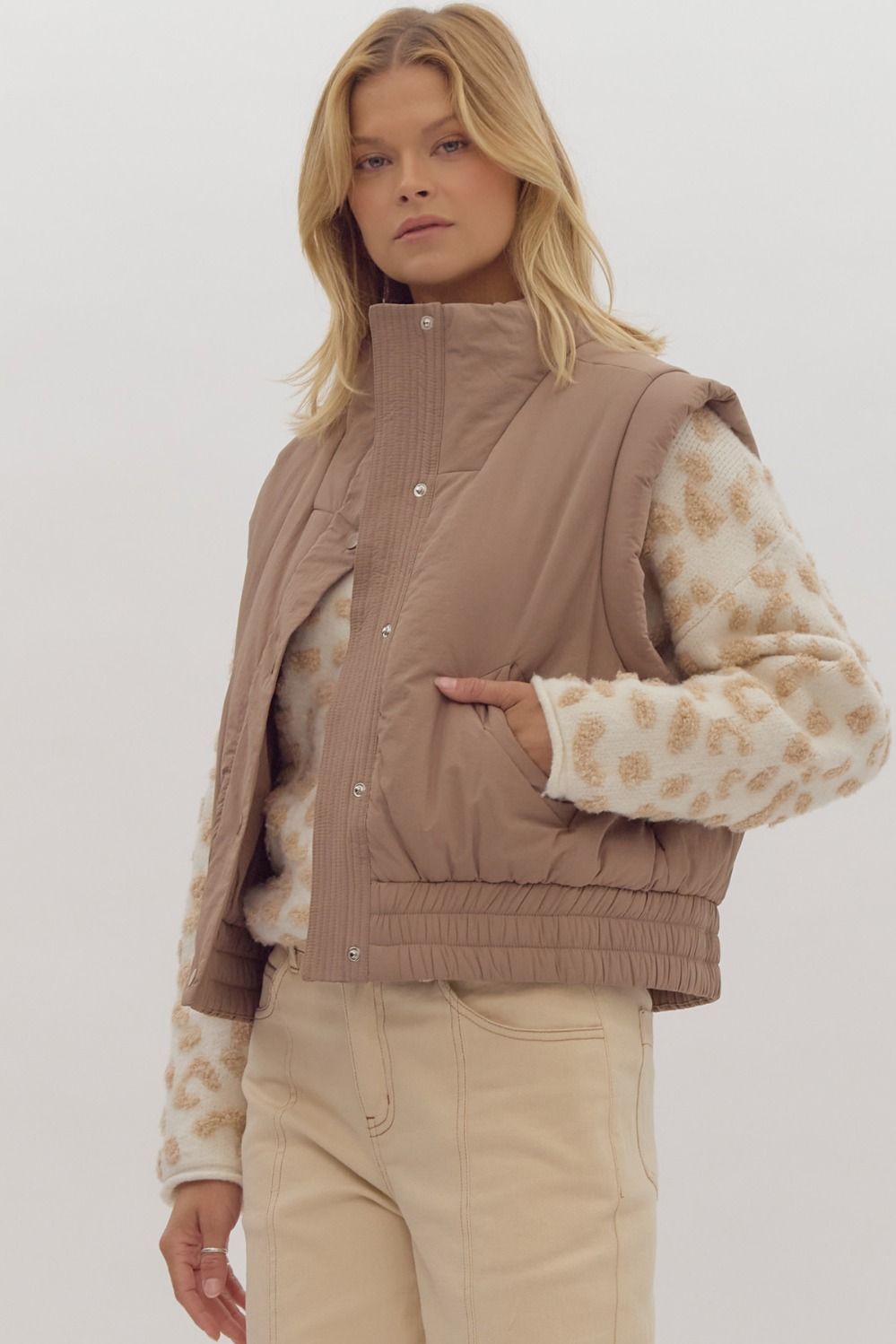 Mocha dream puffy vest