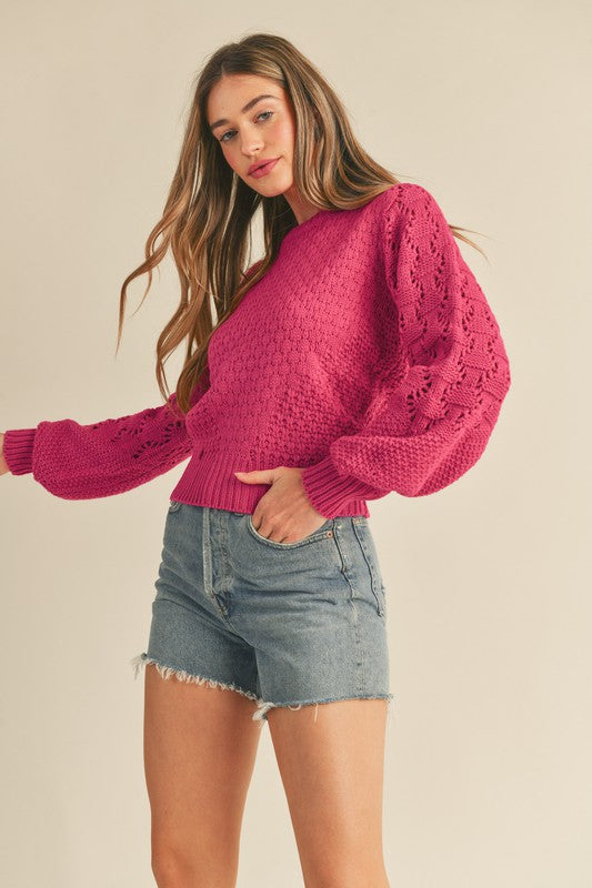 Pomegranate textured sweater